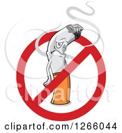 Poster, Art Print Of Sad Cigarette Inside A Restricted Symbol