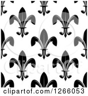 Poster, Art Print Of Seamless Pattern Background Of Black Fleur De Lis On White