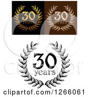 Clipart Of 30 Year Anniversary Designs Royalty Free Vector Illustration