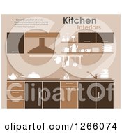Clipart Of A Brown Kitchen Interior With Text Royalty Free Vector Illustration