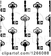 Clipart Of A Seamless Background Pattern Of Black And White Skeleton Keys Royalty Free Vector Illustration