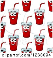 Poster, Art Print Of Seamless Background Pattern Of Soda Characters
