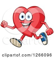 Poster, Art Print Of Happy Heart Character Running