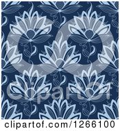 Poster, Art Print Of Seamless Pattern Background Of Blue Henna Flowers