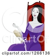 Clipart Of A Woman Applying Zombie Halloween Makeup Royalty Free Vector Illustration by BNP Design Studio