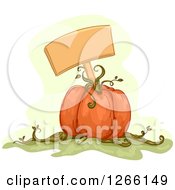 Poster, Art Print Of Blank Sign In A Pumpkin