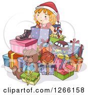 Poster, Art Print Of Pile Of Christmas Toys And Gifts