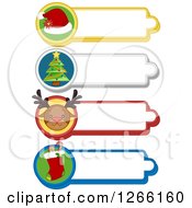Poster, Art Print Of Santa Hat Christmas Tree Reindeer And Stocking Christmas Labels