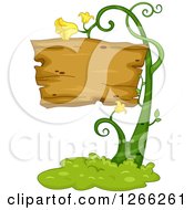 Wooden Sign On A Flowering Vine