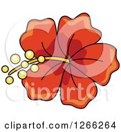 Clipart Of A Red Hibiscus Flower Royalty Free Vector Illustration by BNP Design Studio
