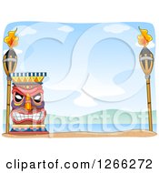 Poster, Art Print Of Tiki With Torches On A Beach