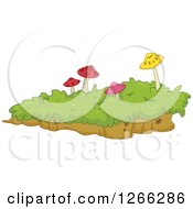 Clipart Of A Patch Of Mushrooms Royalty Free Vector Illustration