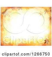 Clipart Of A Background Of Orange Flares And Autumn Leaves Around Text Space Royalty Free Vector Illustration by visekart