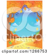Poster, Art Print Of Backdrop Of A Path Through Autumn Trees