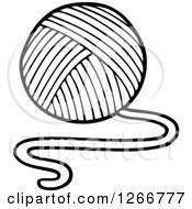 Clipart Of A Black And White Ball Of Yarn Royalty Free Vector Illustration