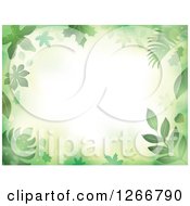 Poster, Art Print Of Background Of Green Flares And Leaves Around Text Space