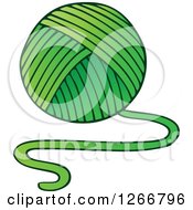 Clipart Of A Green Ball Of Yarn Royalty Free Vector Illustration