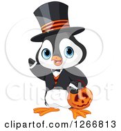 Poster, Art Print Of Cute Baby Penguin In A Halloween Costume