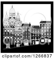 Poster, Art Print Of Black And White City Buildings In Montmarte