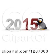 Poster, Art Print Of 3d Penguin Pushing 2015 New Year Together