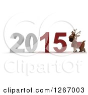 Poster, Art Print Of 3d Reindeer By 2015 New Year