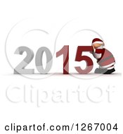 Poster, Art Print Of 3d Santa Pushing 2015 New Year Together