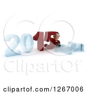 Poster, Art Print Of 3d Christmas Elf Pushing 2015 New Year Together By A Fallen 14