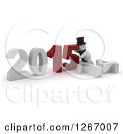 Poster, Art Print Of 3d Snowman Pushing 2015 New Year Together By A Fallen 14