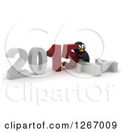 Poster, Art Print Of 3d Penguin Pushing 2015 New Year Together By A Fallen 14