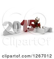 Poster, Art Print Of 3d Reindeer Pushing 2015 New Year Together By A Fallen 14