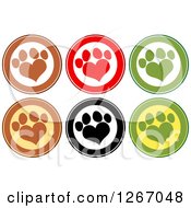 Poster, Art Print Of Circles With Heart Shaped Paw Prints