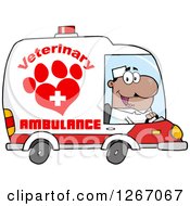 Poster, Art Print Of Happy Black Male Veterinary Pet Ambulance Driver