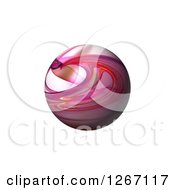 Poster, Art Print Of 3d Pink Fractal Sphere On White