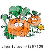 Poster, Art Print Of Happy Halloween Pumpkins On The Vine