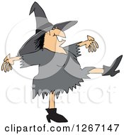 Poster, Art Print Of Chubby Halloween Witch Dancing