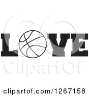 Poster, Art Print Of Black And White Basketball As The Letter O In The Word Love