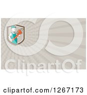 Clipart Of A Plumber Holding A Monkey Wrench And Ray Business Card Design Royalty Free Illustration