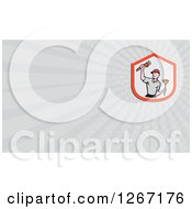 Clipart Of A Plumber With A Plunger And Monkey Wrench And Ray Business Card Design Royalty Free Illustration