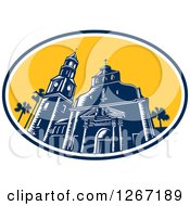 Poster, Art Print Of Retro Woodcut Scene Of The Cathedral Basilica Of St Augustine Florida Usa