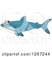 Poster, Art Print Of Happy Swimming Blue Shark