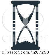 Clipart Of A Navy Blue Hourglass Royalty Free Vector Illustration