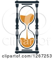 Poster, Art Print Of Navy Blue And Orange Hourglass 2