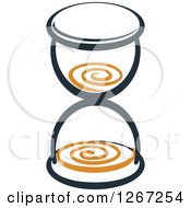 Clipart Of A Navy Blue And Orange Hourglass 3 Royalty Free Vector Illustration