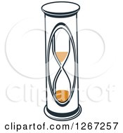 Poster, Art Print Of Navy Blue And Orange Hourglass 4