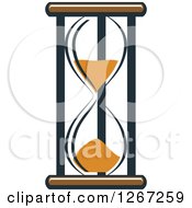 Poster, Art Print Of Navy Blue Brown And Orange Hourglass