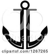 Clipart Of A Simple Black And White Nautical Anchor Royalty Free Vector Illustration