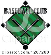 Text Over A Baseball Diamond Field With Crossed Bats