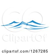 Clipart Of Blue Choppy Ocean Waves Royalty Free Vector Illustration