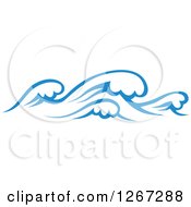 Clipart Of Blue Ocean Waves 3 Royalty Free Vector Illustration