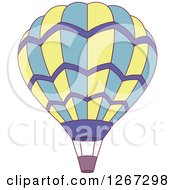 Poster, Art Print Of Yellow Blue And Purple Hot Air Balloon